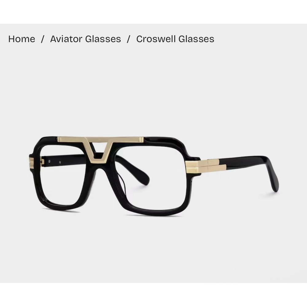 Zeelool Crosswell Aviator Black Eyeglasses Frame JGA515956-01 New w/ Bag‎